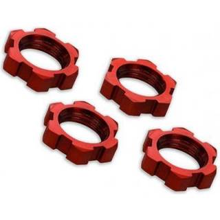 Traxxas 7758R Wheel nuts Splined 17mm Alu. Red (4)