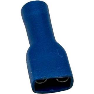 Helisolerede fladstikhylstre, hun, 6.4 x 0.8 mm, passer til kabel 1.5 - 2.5 mm², 10-pack, blå
