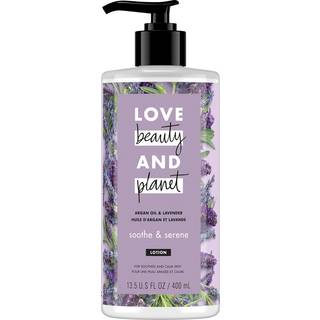 Love Beauty and Planet Soothe & Serene Body Lotion til beroliget hud Argan Oil & Lavendel Natural Ingredients Plant-baserede fugtighedscreme Vega