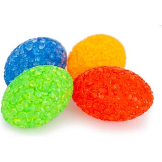 Kattelegetøj æg glitterbolde mix farver 4 cm