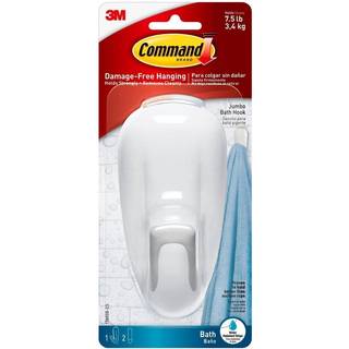 Command badeværelseskrog med vandafvisende strimler, 1 krog, 2 strimler, Organiser uden skader