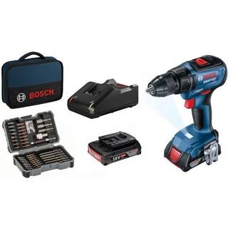 Skruemaskine Bosch GSR 18V-50; 18 V; 2x2,0 Ah akku. + 43 tilbehør