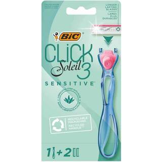 BIC 3 Click Soleil Sensitive Barberskraber + 2 Barberblade