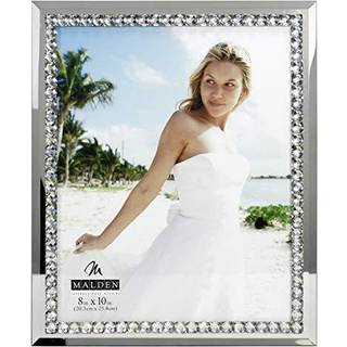 Malden International Designs Malden Brilliance Jewel Mirror Picture Frame 8x10 Mirrored Silver Metal