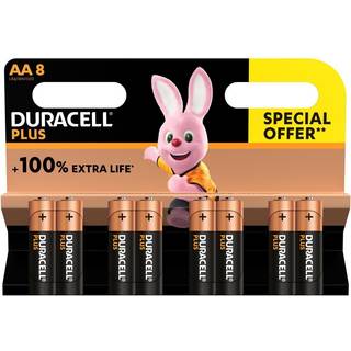 Duracell Plus AA batterier 8-pak (På lager i butik)