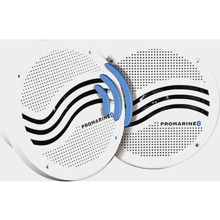 Marinehøjttalere Promarine, 6.5", 150 W, hvid, til indbygget montering, med hvide fronter, 2-pak (master + slave)
