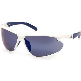 Adidas Sport Mand SP0042 24X Solbriller Injiceret Hvid Blå Geometrisk Normal Spejl