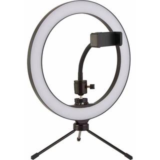 Selfie Tripod LED-ringlampe, mobilholder, USB CCT