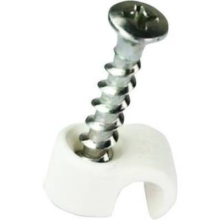 Gelia Kabelholder TCS med skrue, rund, hvid 7-10 mm, 32 mm, 10 st