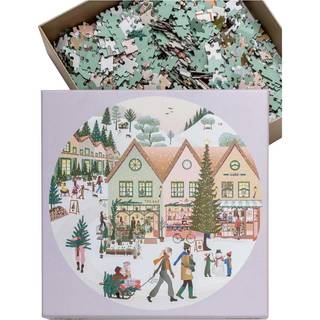 White Christmas - Rundt Puslespil Med 1.000 Brikker fra ViSSEVASSE