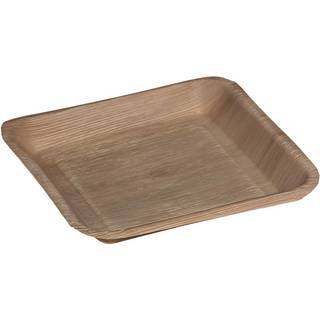 Palmeblad tallerken bionedbrydelig 24x24cm brun