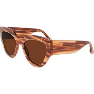Victoria Beckham Kvinde VB628S 230 Solbriller Acetat Brun strippet Brun Cat Eye Fotokromatisk