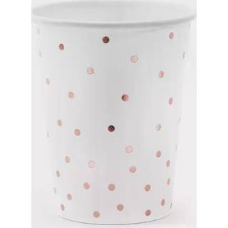 Hvide papkrus med rose gold prikker