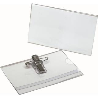 Bantex kongresmærke 55x90mm med nål og klemme