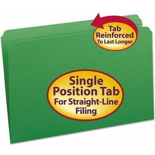 Smeadfilmappe Forst?rket lige sk?ret fane Legal st?rrelse gr?n 100 pr. Boks (17110)