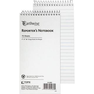 Ampad Earthwise af Ampad Recycled Reporter's Notepad Gregg Rule White Cover 70 White 4 X 8 Sheets