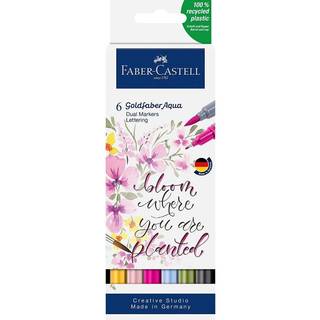 Goldfaber Aqua Dual Marker Set Lettering – 6 penne i en bred palet til lettering