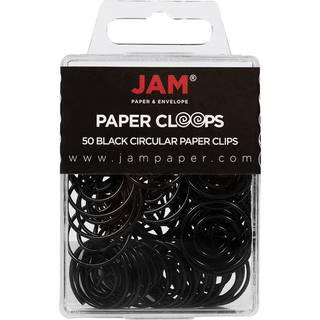 Jampapircirkul?re papirklip - Round Paperclips - Black - 50/Pack