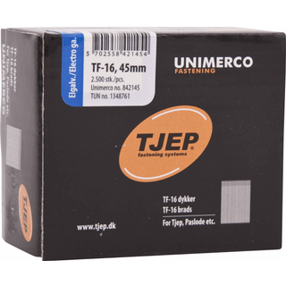Tjep dykker elgalv. TF16 1,6x45 2500stk/pk 842145