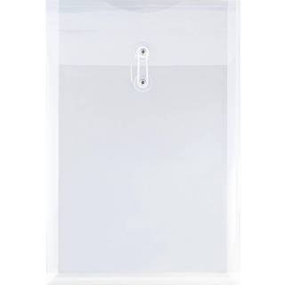 Jampapirplastkonvolutter med knap og streng slips Lukning - Legal ?ben ende - 9 3/4 x 14 1/2 - Klar - 12/pakke