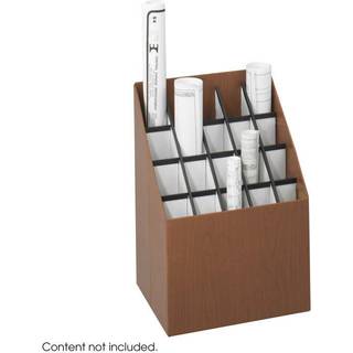 SAFCO -produkter 3081 Lodret rullefil 20 rum Tr?korn valn?d finish b?lgeponeret fiberplade konstruktion 2.75 """" rumdiameter. Slank let opbevaring