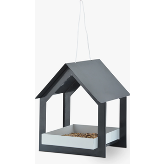Fuglefoderhus metal grå/hvid 19,3x19,1x23,2cm