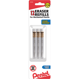 Pentel viskel?der genopfyldning til mekaniske blyanter hvid pakke med 12