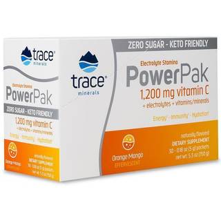 Trace Minerals Electrolyte Stamina Power Pak Sugar Free , Orange/Mango, 30-pak