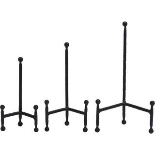 Deco 79 Metal Solid staffeli med bolddetaljer sæt af 3 12 """" 10 """" 8 """" H sort