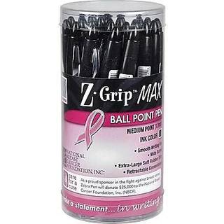 Zebra Pen Z-Grip Max Bold udtr?kkelig kuglepen 1,2 mm sort med lyser?dt b?nd 24-pack (32577)