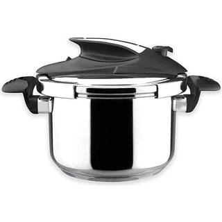 Magefesa Nova 4.2 Quart Stove-Top Super Fast Pressure Cooker Let og glat l?semekanisme Poleret 18/10 Stainles Steel Egnet induktion 5 Sikkerhedss