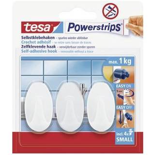Tesa Selvklæbende krog oval, hvid