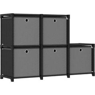 Reol Med 4 Rum 69X30X72,5 Cm Stof Grå - Yden kasser / 5 kube