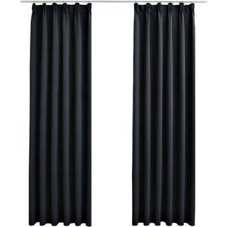 mørklægningsgardiner 2 stk. med metalringe 140 x 245 cm råhvid