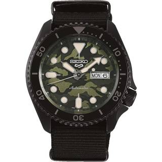 Seiko SRPJ37K1 5 Sports Street Style Grøn/Tekstil Ø43 mm