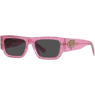 Chiara Ferragni Kvinde CF 7013/S QR0/IR Outlet solbriller Plast Rosa Glitter Grå Firkantet Normal