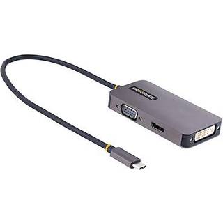 StarTech.com USB C Video Adapter USB C to HDMI DVI VGA Adapter Up to 4K 60Hz Aluminum Multiport Video Display Adapter