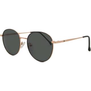 Oval Fuld Kant Metal Guld Solbriller Mænd - SmartBuy Collection - Rose Gold Black - 51mm