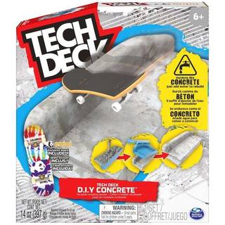Tech Deck gør-det-selv betonrampe legesæt med genanvendelige støbeforme, en skinne, Enjoi fingerboard og 14 oz betonblanding