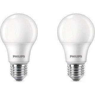 Fordelspakke 2x Philips Pære LED E27 Pære Matt 8W 806lm - 827 Ekstra Varm Hvid