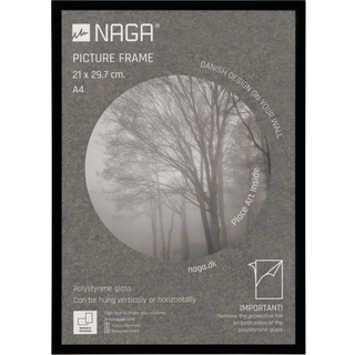 Naga fotoramme 21x30cm med sort aluminium ramme