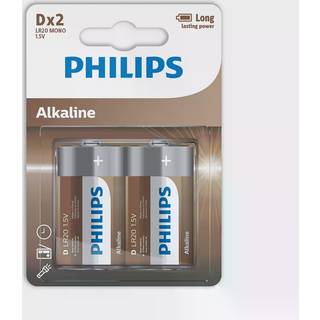 Philips LR20A2B/10 Alkaline D Batteri 2-stk