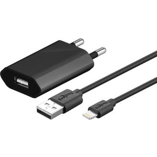 Goobay Apple Lightning laddningssats (5 W) Strömförsörjning med Apple Lightning-kabel 1 m (svart)