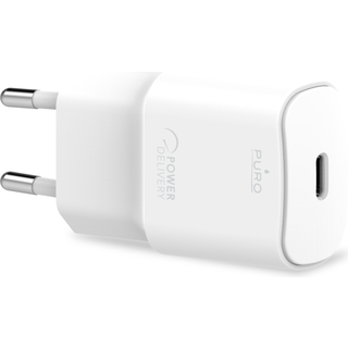Puro PD (Power Delivery) 20W Mini Vægoplader m. USB-C - Hvid