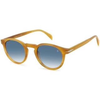 DAVID BECKHAM Mand DB 1036/S C9B/08 Solbriller Plast Havana Miele Blå Rund Skygge