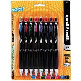 UNI-BALL 40110 Signo Gel 207 Rollerkugle Udtr?kkelig gelpen Assorteret bl?k Medium 8/s?t