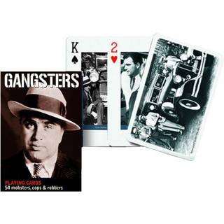 Piatnik Gangsters Spillekort — 54-kort Mafioso-kortspil med Al Capone, lejemordere, betjente og røvere til pokeraften