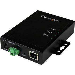 StarTech.com 2 Port Serial-to-IP  Device Server - RS232 - Metal and Mountable - Serial Device Server - RS232 Serial-Over-IP (NETRS2322P) Enhedsserver 2porte Montebar i væggen