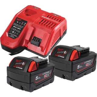 Batteripakke NRGCR-502, 2×18V/5,0Ah+lader M12-18FC