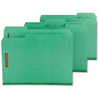 Smead pressboard fastg?relsesfilmappe med Safeshield Fasteners 2 Fastg?relseselementer 1/3-sk?ret fane 2 """" Udvidelsesbrevst?rrelse Gr?n 25 pr. B